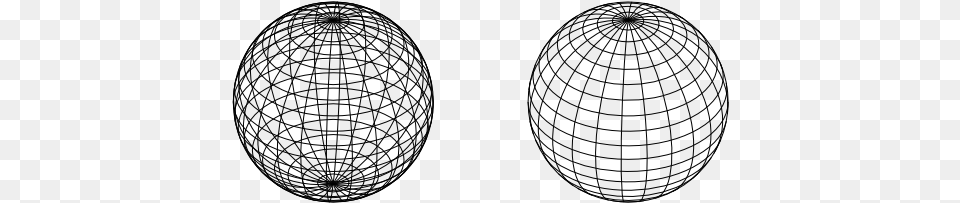 Wireframe Sphere Example Vaporwave Globe, Gray Free Png Download