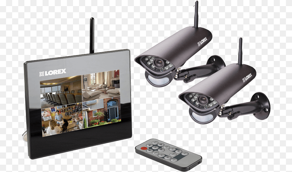 Wireless Security System Photos Lorex Wireless Security Camera System, Lighting, Person, Electronics, Screen Png