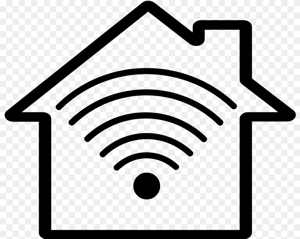 Wireless Transparent Home Automation Icon, Gray Png