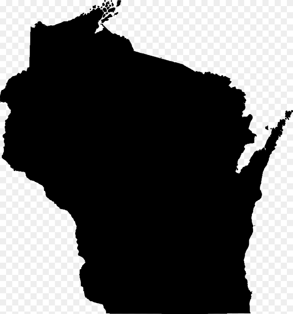 Wisconsin Blank Map Clip Art State Of Wisconsin, Gray Free Png Download
