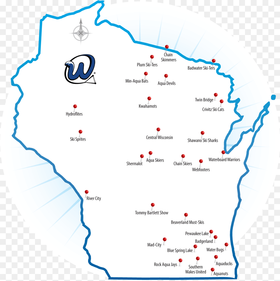 Wisconsin State Water Ski Show Wisconsin Water Ski Teams Map, Chart, Plot Png Image