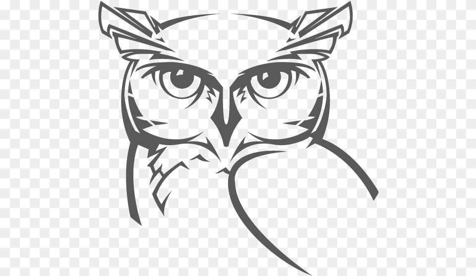 Wise Owl Clipart Black And White White Owl Cartoon, Stencil, Person, Animal, Cat Png Image