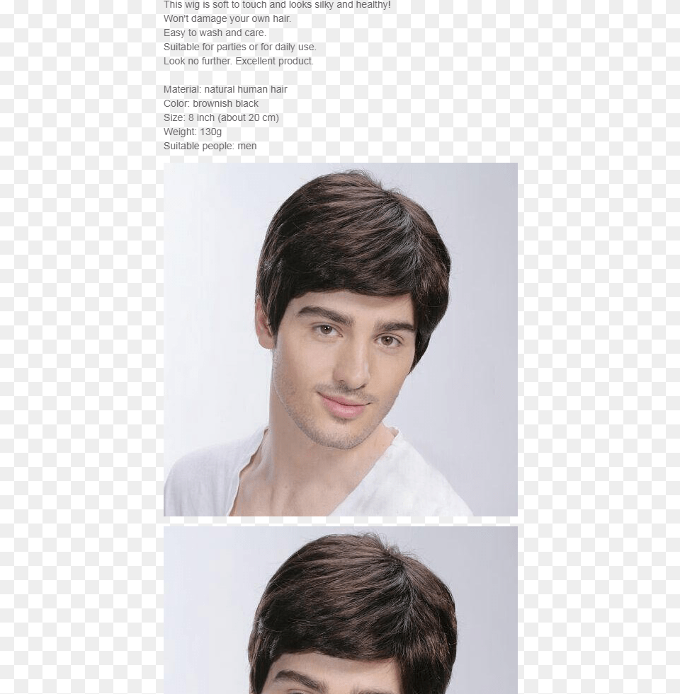 Wisebuy Men Short Full Wig 100 Natural Human Hair Wig, Adult, Face, Head, Male Free Png