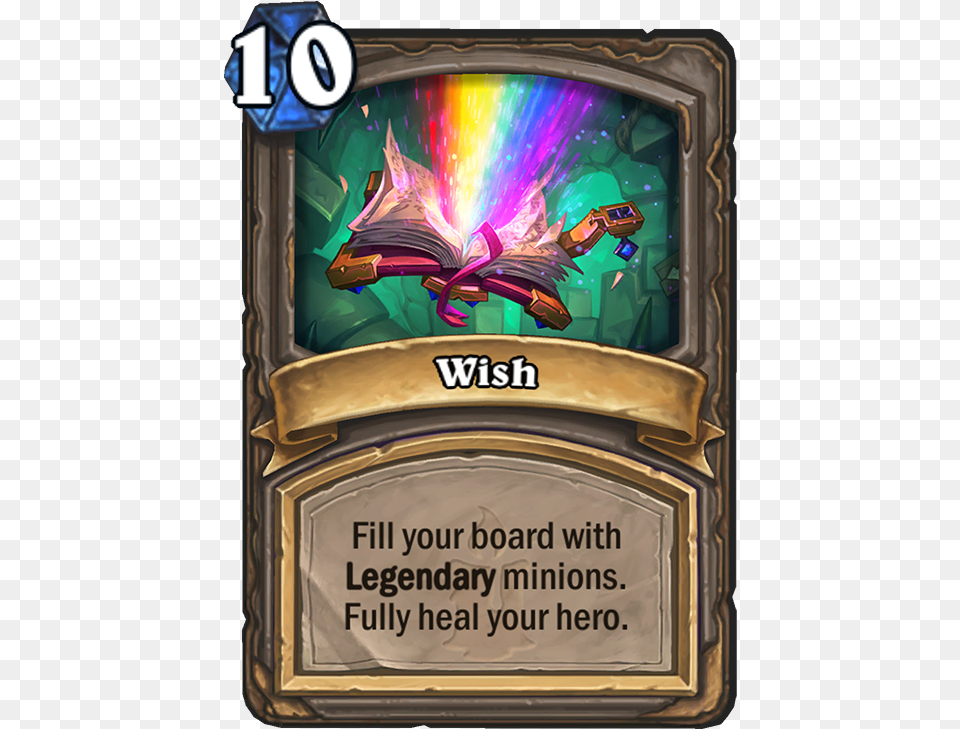 Wish Is A 10 Mana Cost Free Neutral Spell Card From Hearthstone Dungeon Run Cards, Electronics, Screen, Computer Hardware, Hardware Png Image