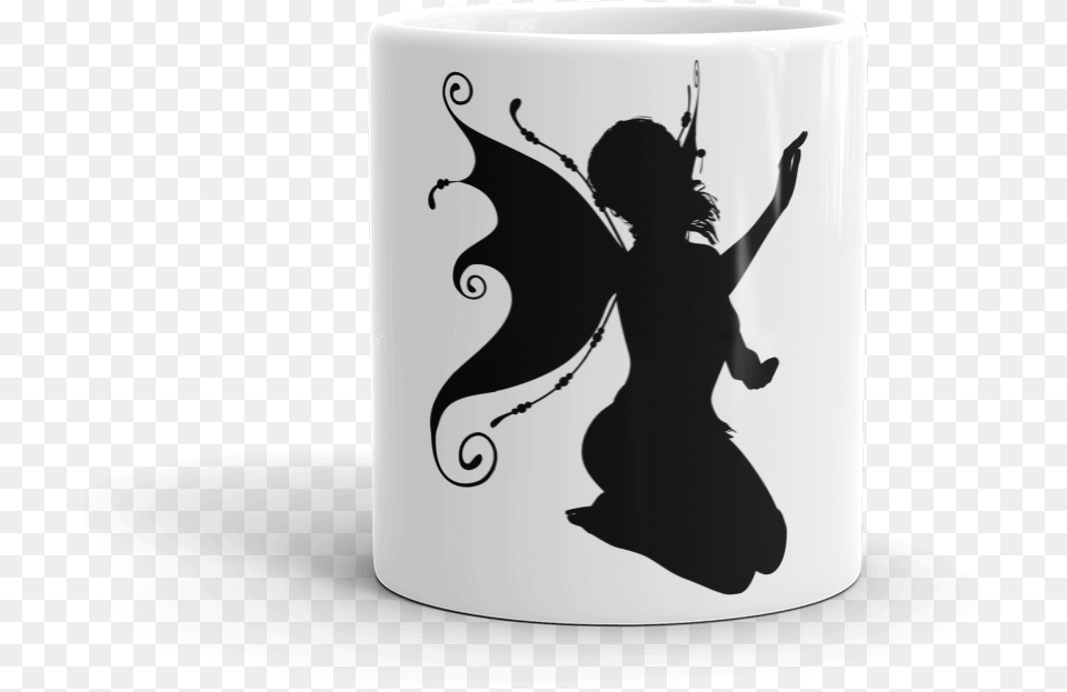 Wishing Fairy Mug Sold By The Innsmouth Look Transparent Silhouette Fairies, Cup, Adult, Female, Person Free Png Download