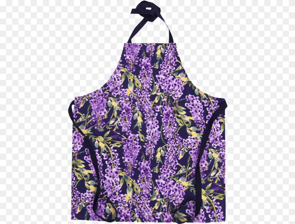 Wisteria Apron In Indigo Apron, Flower, Plant, Clothing, Dress Free Png Download