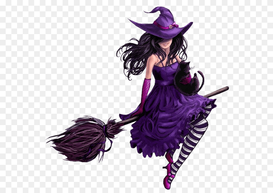 Witch, Clothing, Costume, Purple, Person Free Png