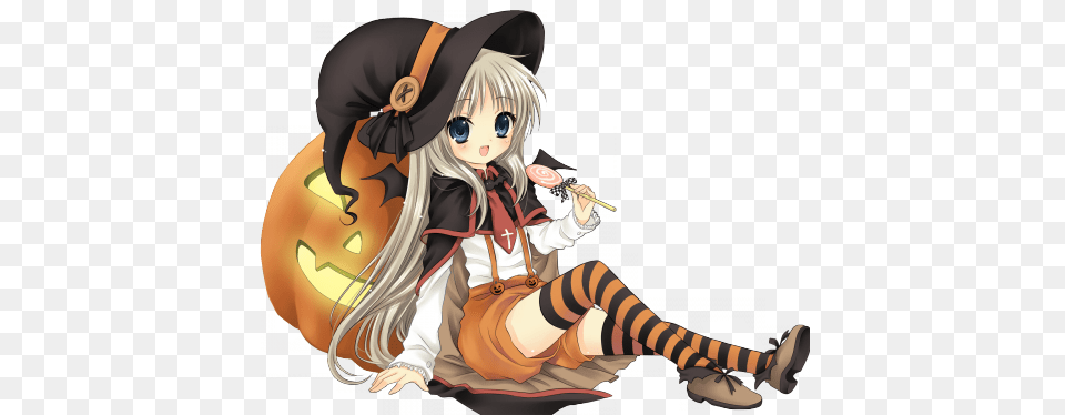 Witch 185 Halloween Anime Girl, Book, Comics, Publication, Adult Free Png Download