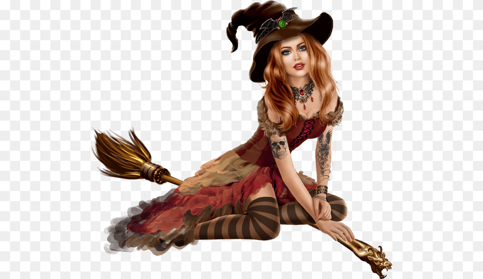 Witch, Tattoo, Skin, Person, Adult Png