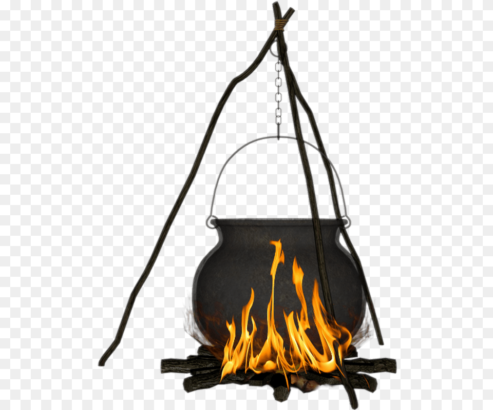 Witch Cauldron Transparent Background Cauldron, Fire, Flame, Chandelier, Lamp Free Png Download