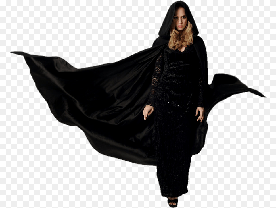 Witch Cloak Hooded Woman Lady Blonde Girl Beautiful Woman In Cloak, Adult, Person, Female, Fashion Free Png Download