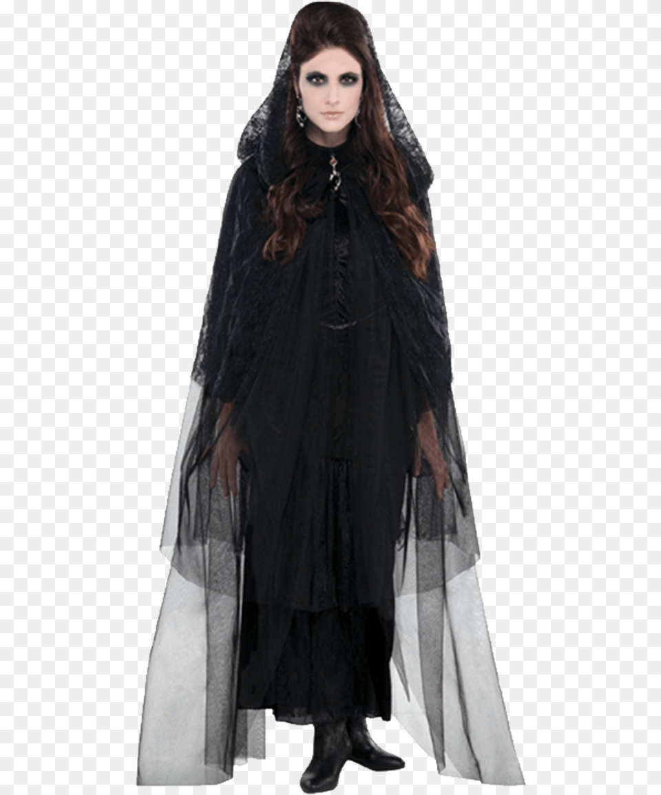 Witch Costumes U0026 Accessories Hooded Sheer Black Cape, Fashion, Person, Female, Adult Free Transparent Png