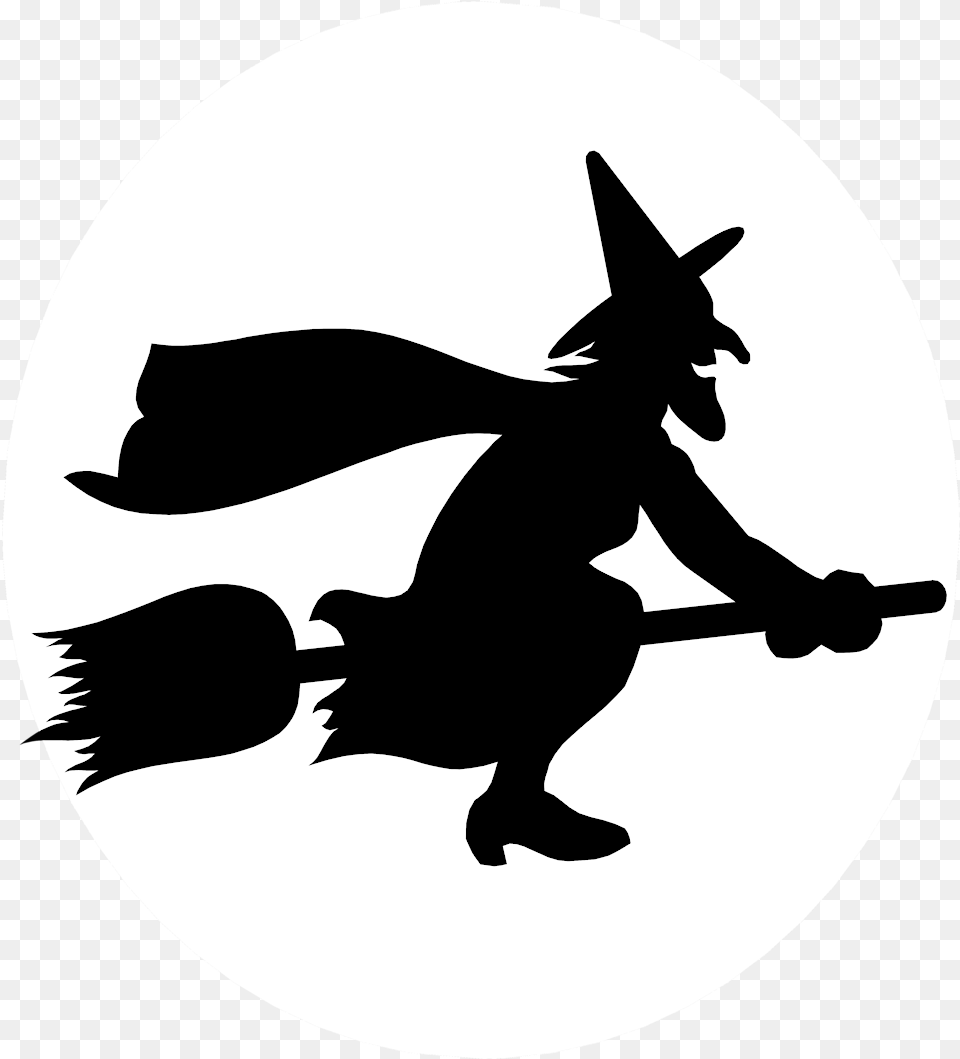 Witch Stock Photo Illustration Witch On A Broomstick, Silhouette, Stencil, Animal, Fish Free Png