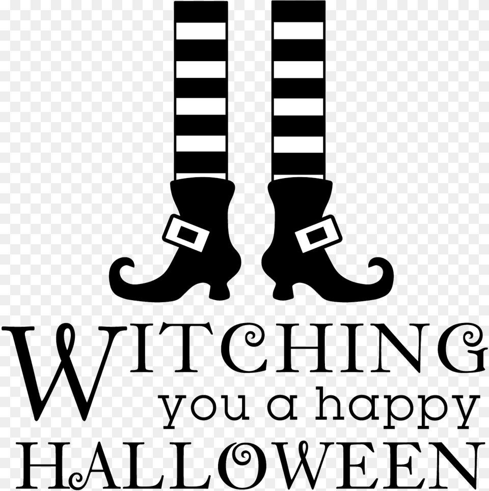 Witch Happy Halloween Stamp Witching You A Happy Halloween, Clothing, Footwear, Shoe, Text Free Png