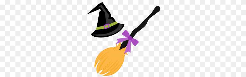 Witch Hat And Broom Scrapbook Cute Clipart, Person Png
