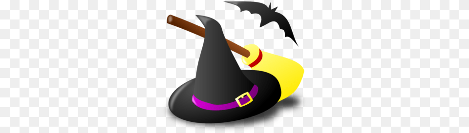 Witch Hat Broom Bat Clip Art, Clothing, Device, Grass, Lawn Free Png