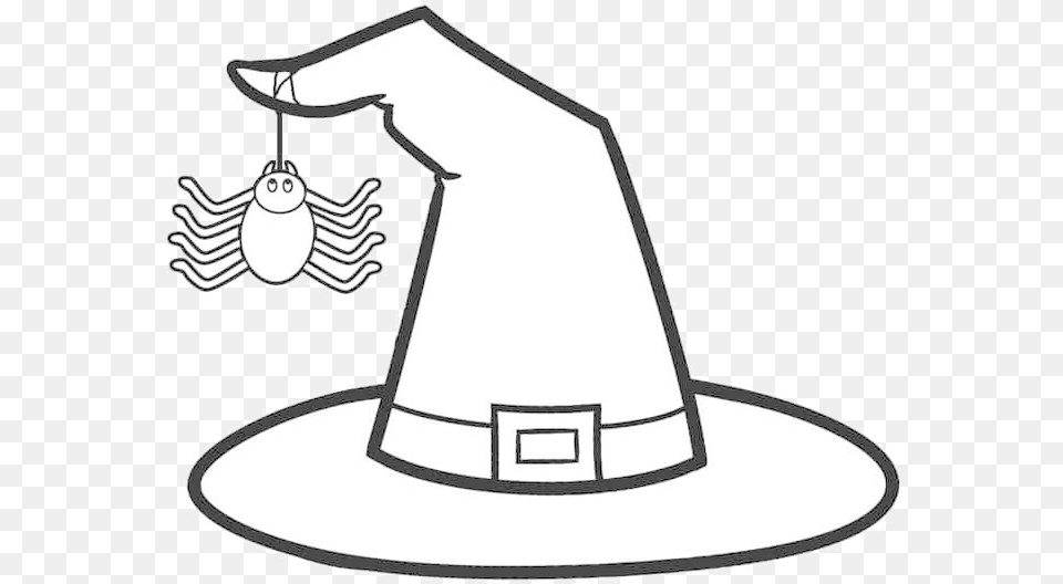 Witch Hat Clipart Black And White Transparent Halloween Coloring Pages Witch, Clothing Free Png