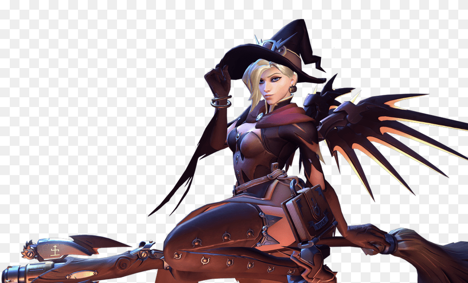 Witch Image Overwatch Witch Mercy, Adult, Female, Person, Woman Free Png Download