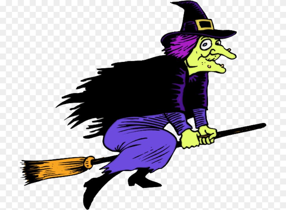 Witch Images Witch On Broomstick Clipart, Adult, Clothing, Female, Hat Free Png Download