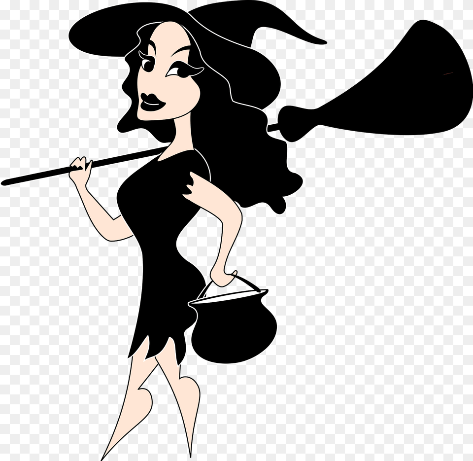 Witch In Black Clipart, People, Person, Stencil, Adult Free Png Download