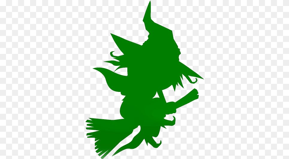 Witch Logo Cute Witch On Broom, Leaf, Plant, Silhouette, Animal Free Png