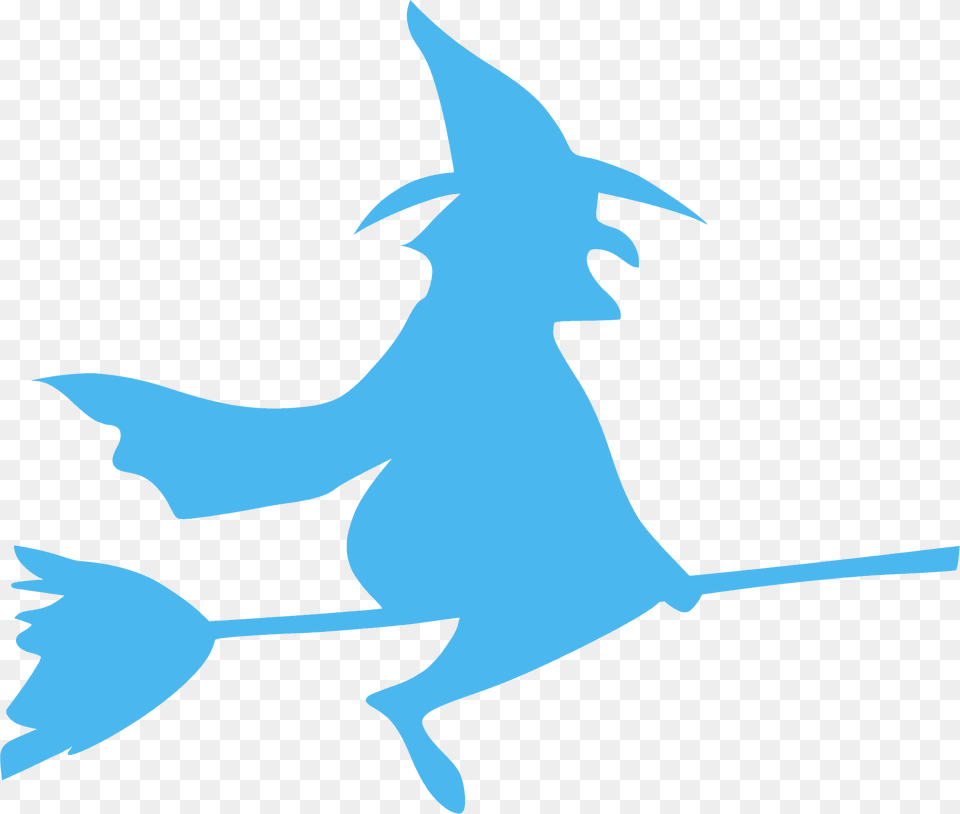 Witch On A Broomstick Silhouette, Animal, Fish, Sea Life, Shark Free Png