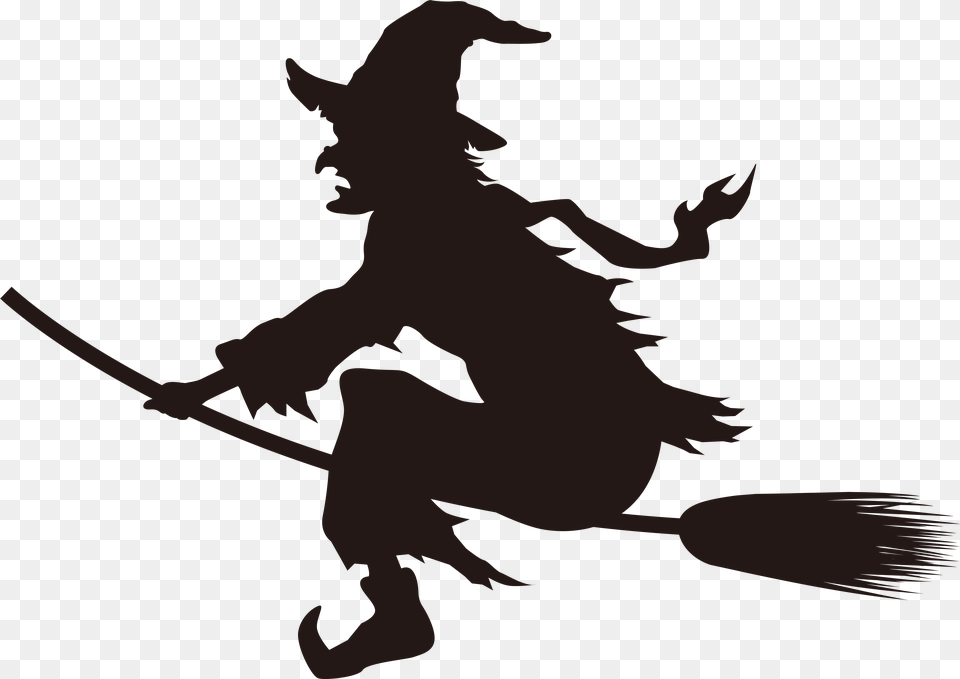 Witch On Broom, Silhouette, Electronics, Hardware, Person Png
