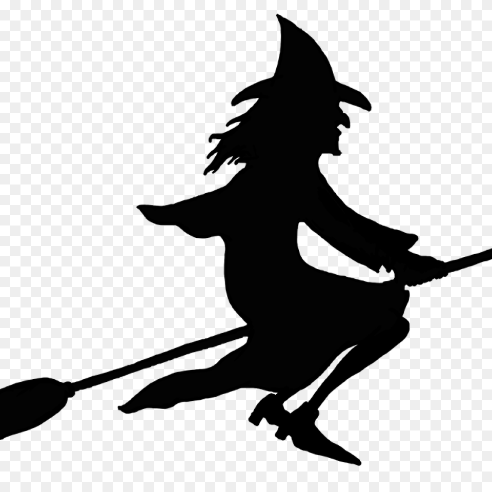 Witch On Broom Clipart Clipart Download, Silhouette Free Png