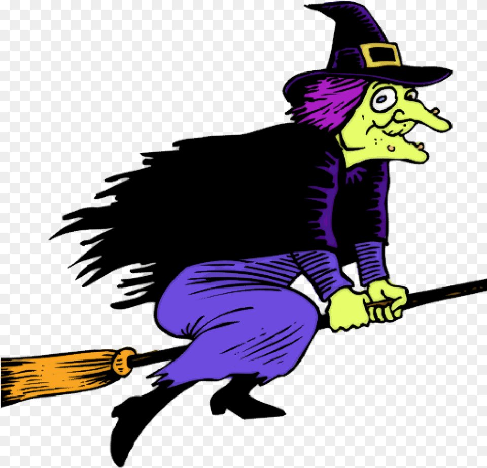 Witch On Broom Clipart This Cartoon Clip Art Of A Witch Witch Clipart, Adult, Person, Female, Woman Free Png