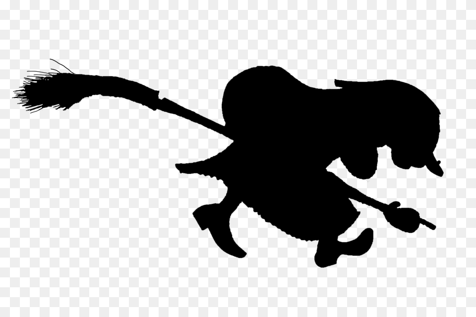 Witch On Broom Silhouette, Person, Cupid Png