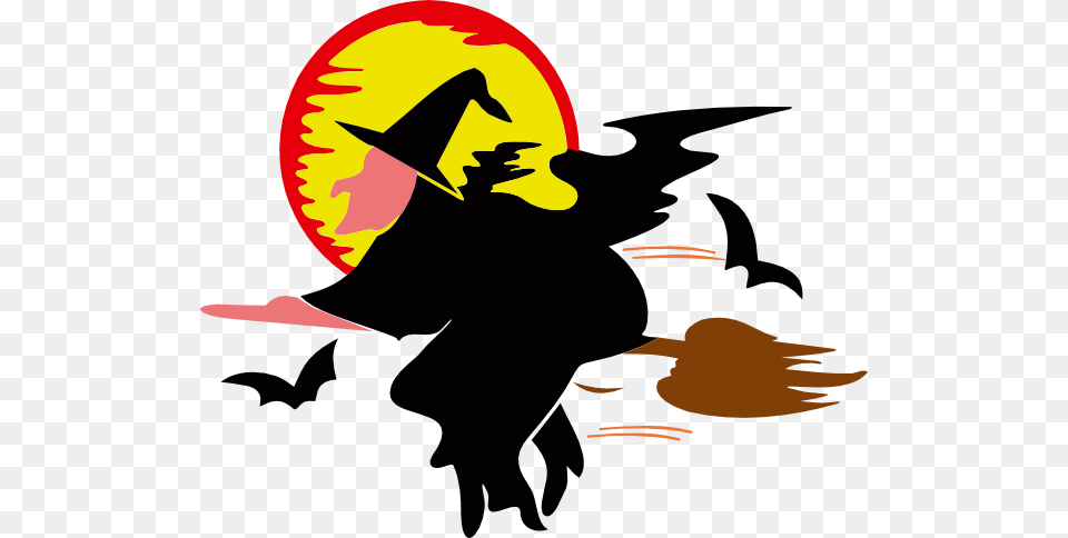 Witch Over Harvest Moon Clip Art For Web, Logo, Baby, Person Free Png