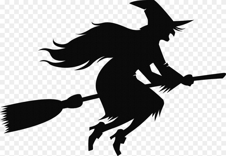 Witch S Broom Witchcraft Halloween Transparent Background Witch, Silhouette Free Png