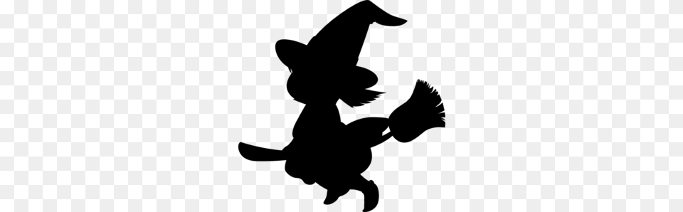 Witch Silhouette Clip Art, Gray Free Png Download