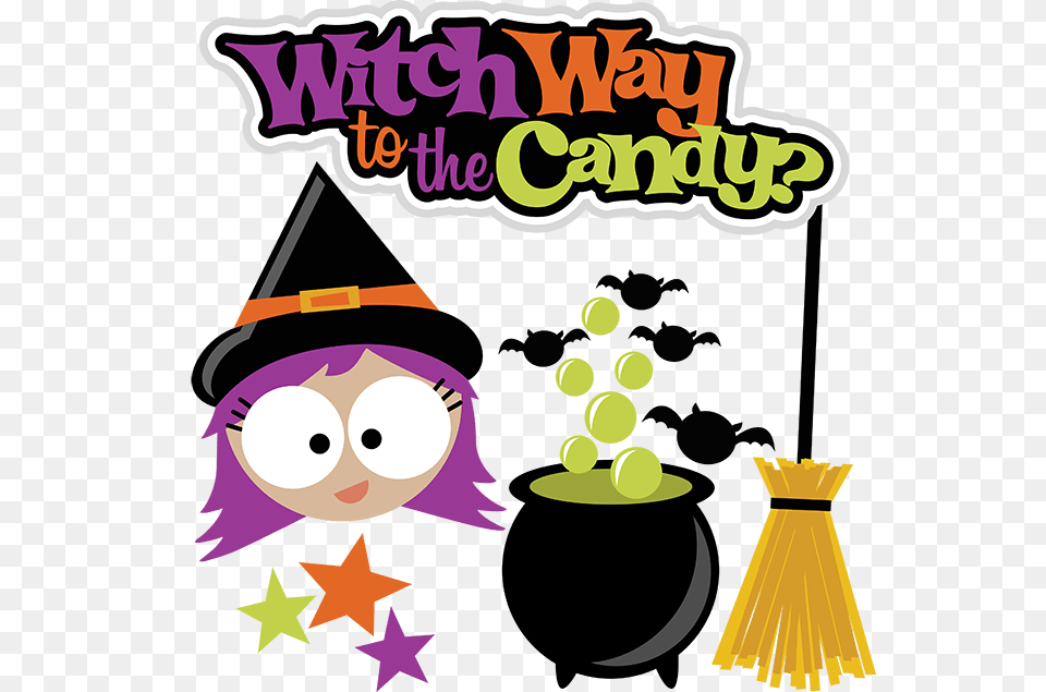 Witch Way To The Candy Cuttable Scrapbook, Book, Comics, Publication, Baby Png Image