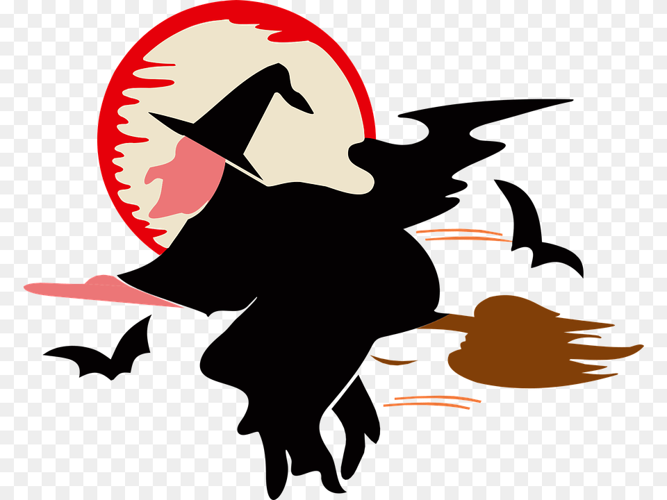 Witch With Moon Clipart Transparent, Person Free Png