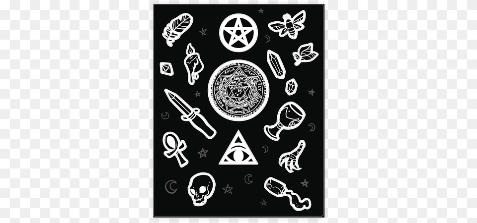 Witchcraft Supplies Occult Stickerdecal Sheet Occult Stickers, Blackboard, Accessories, Symbol Png Image