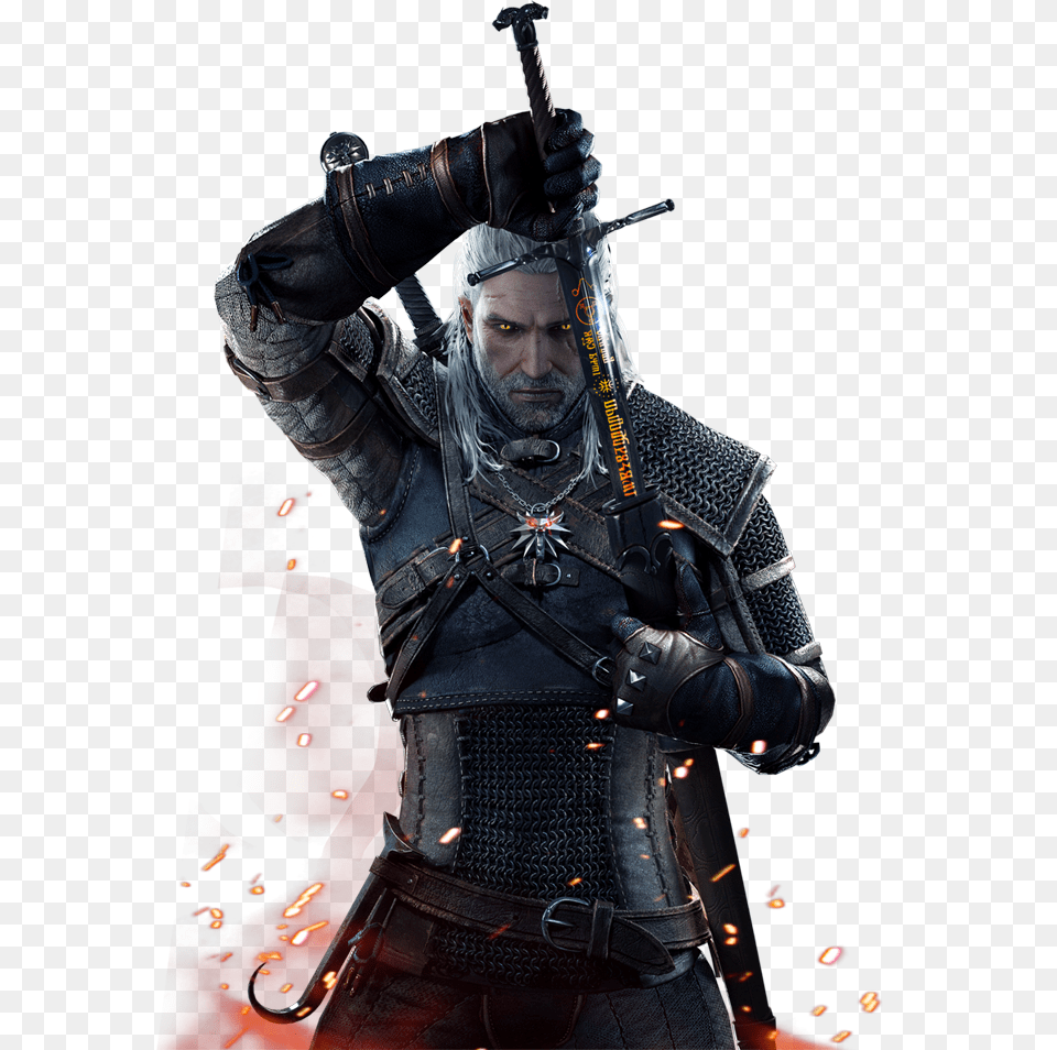 Witcher, Adult, Sword, Person, Man Png