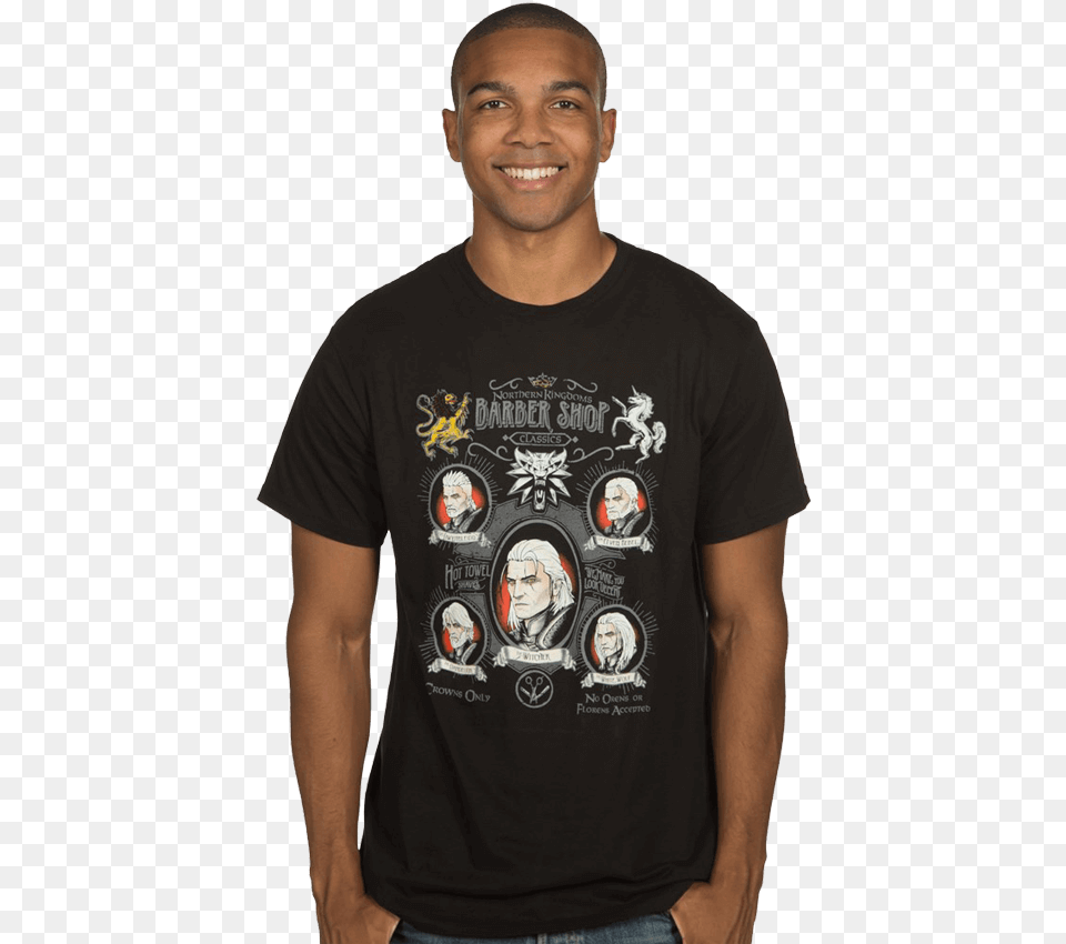 Witcher 3 Shave And A Haircut T Shirt Witcher T Shirt, Clothing, T-shirt, Adult, Male Free Png