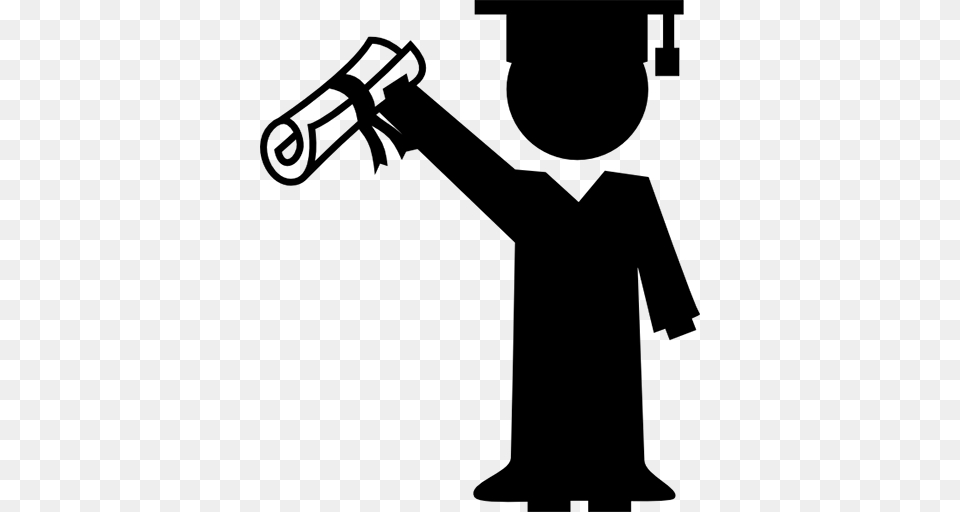 With A Cap Diploma Wielding Villain Image Royalty Stock, Silhouette, People, Person, Text Free Png Download