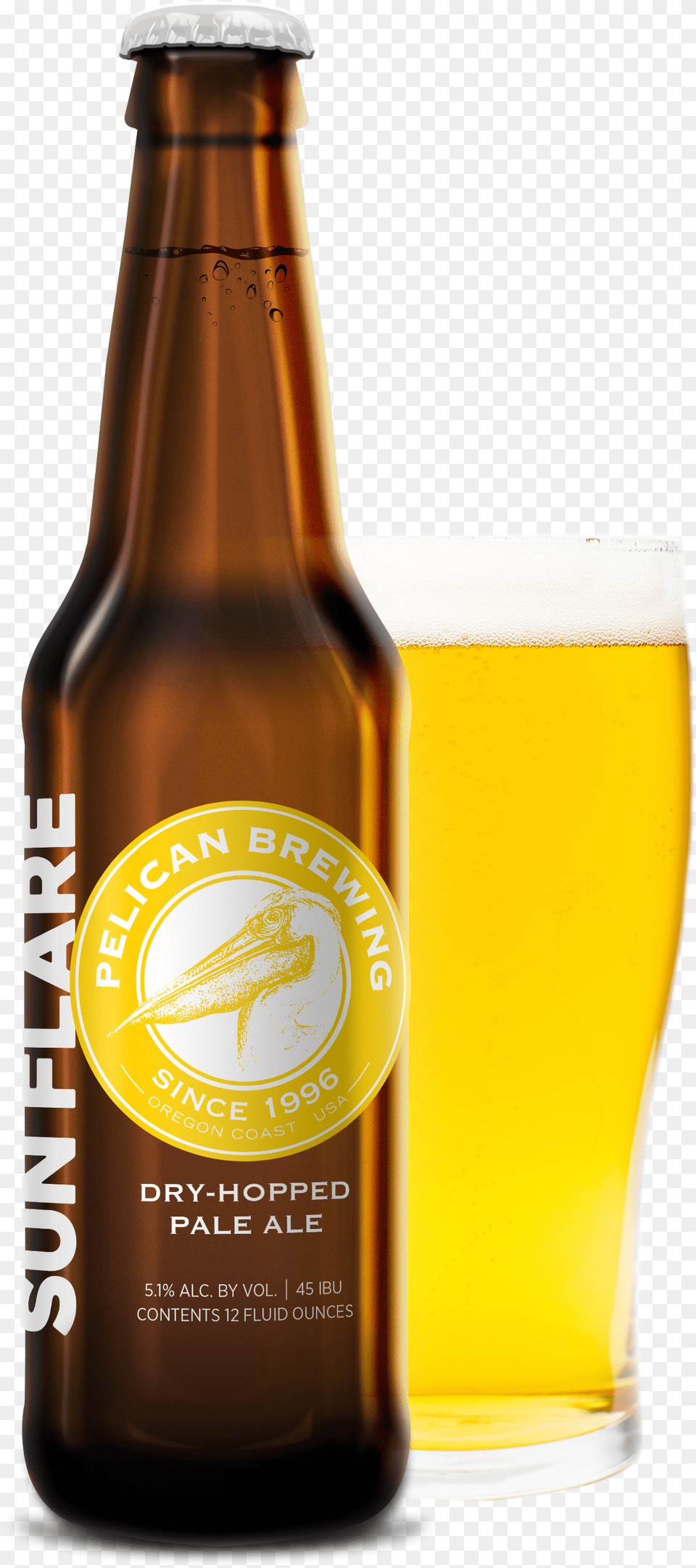 With A Color As Bright As A Sunny Coastal Day Sun Beer Bottle, Alcohol, Beer Bottle, Beverage, Lager Png Image