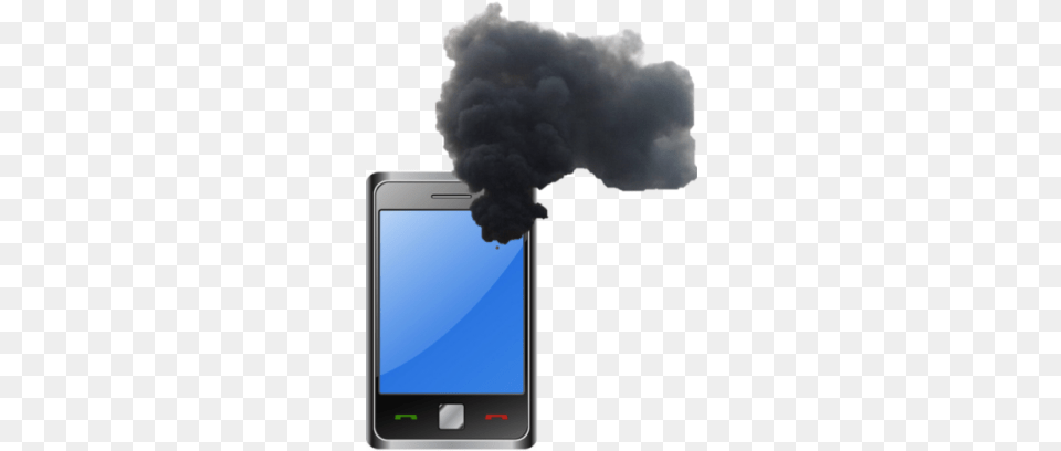 With All Those Flaming Cell Phones A Primer Mobile Phone In Smoke, Electronics, Pollution, Mobile Phone Png Image
