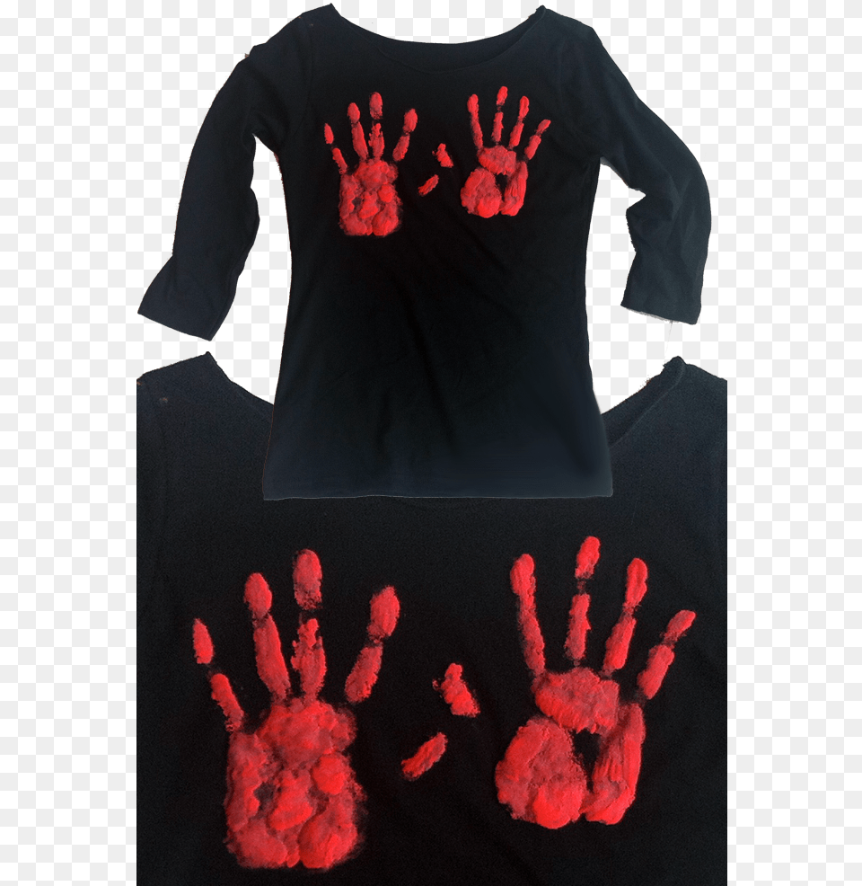 With Bloody Hands On The Front, T-shirt, Clothing, Sleeve, Long Sleeve Free Transparent Png