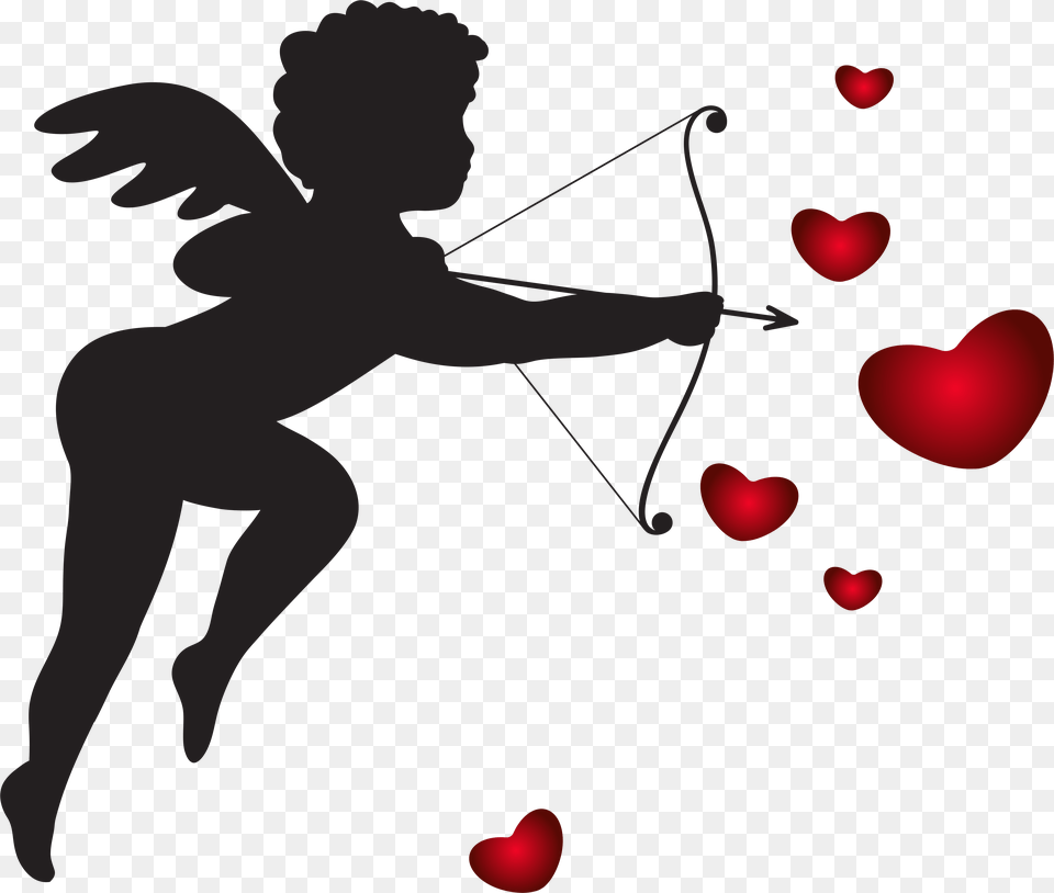 With Bow And Hearts Clip Art, Cupid, Person Png Image