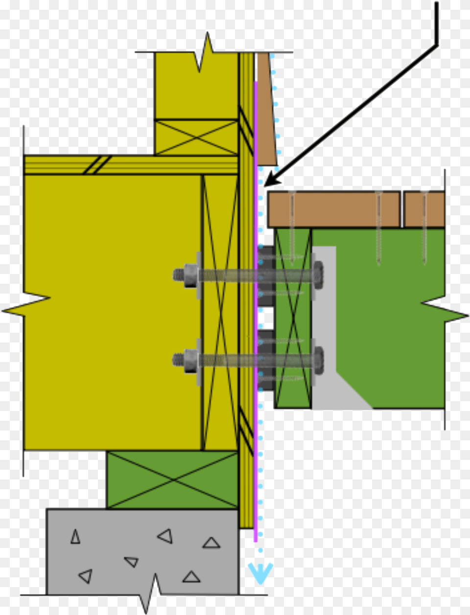 With Deck2wall Spacers, Bow, Cad Diagram, Diagram, Weapon Png Image