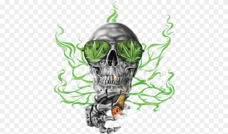 With Glasses Smoking The Skull Smoking, Green, Accessories, Sunglasses, Alien Free Png