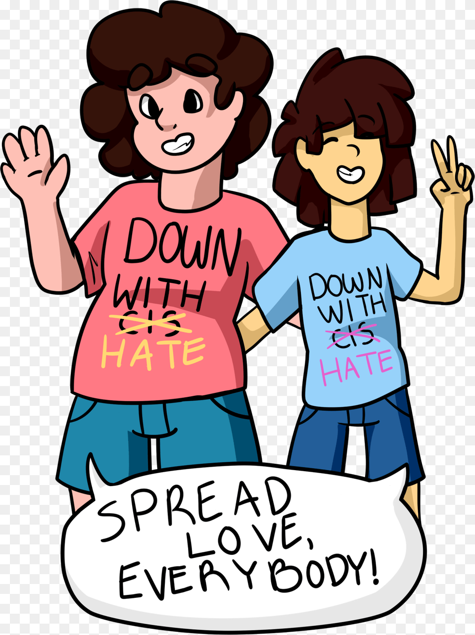 With Hate Down Wi Th Hate 5pread Love Clothing Facial Down With Cis Shirt, Book, Comics, Publication, T-shirt Free Png Download