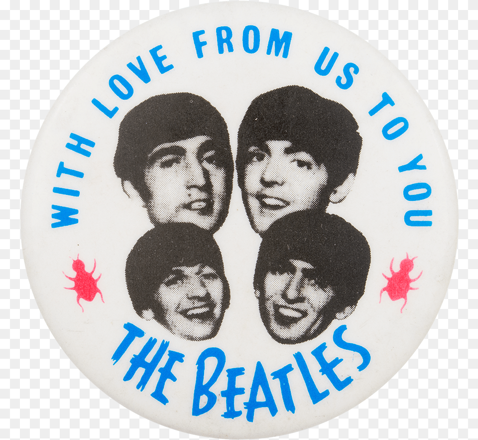 With Love From Us To You The Beatles Busy Beaver Button Museum Badge, Logo, Symbol, Baby, Face Free Png