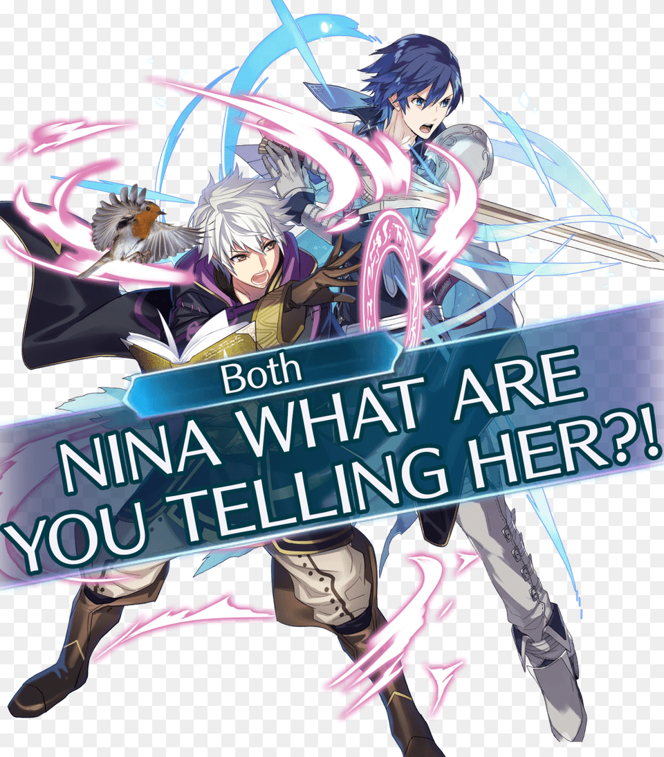 With M Robin And Chrom39s Critical Art Saying Quotnina Fire Emblem Heroes Attack, Publication, Book, Comics, Manga Free Png