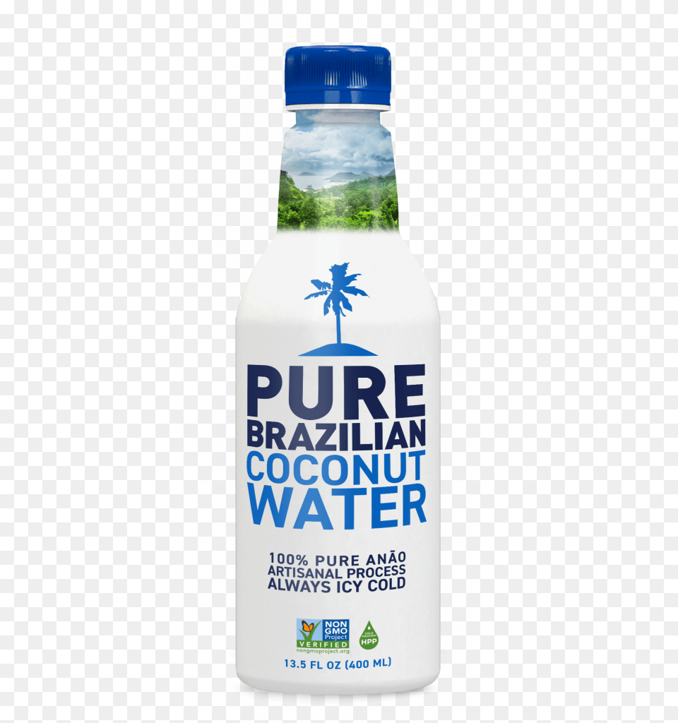 With Pure Brazilian Coconut Water Enjoy No Artificial Pure Brazilian Coconut Water, Beverage, Bottle, Can, Tin Free Png Download