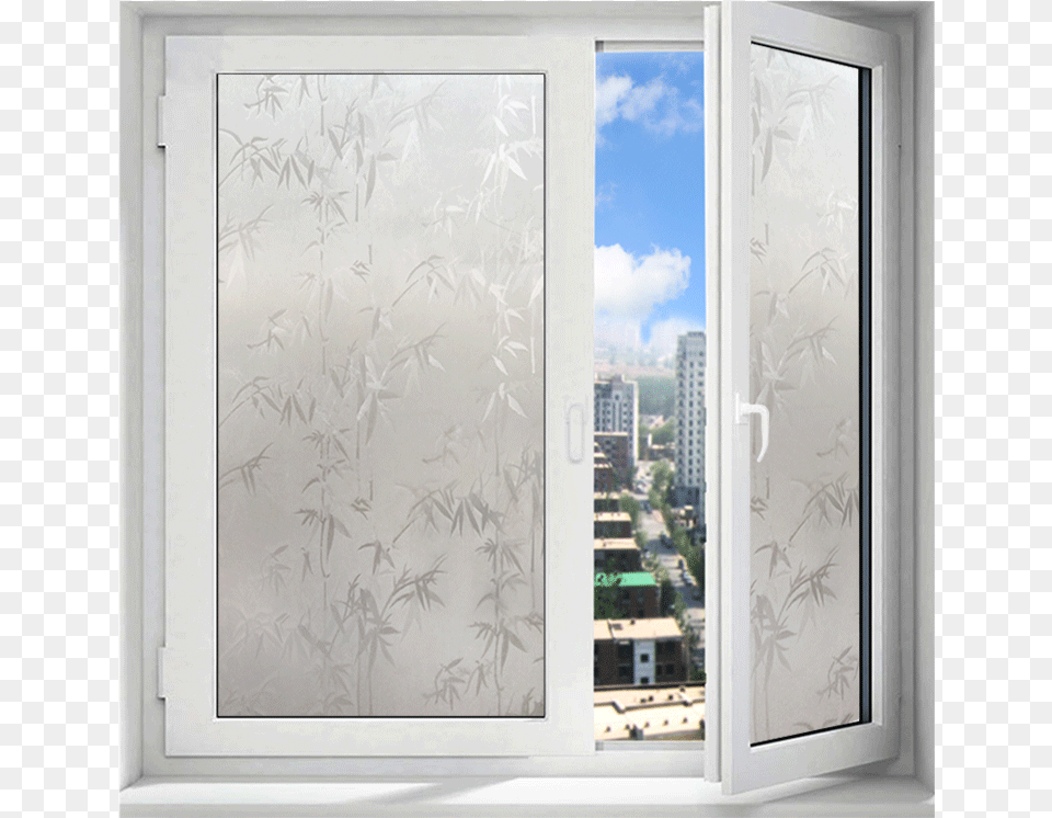 With Rubber Frosted Glass Film Bamboo Leaf Stickers, Door, Sliding Door, Window Png